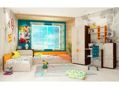 Детско обзавеждане Алекс с 2 легла и ракла